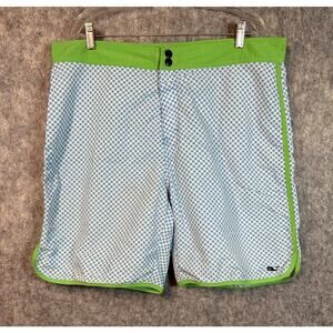 EUC Vineyard Vines Blue White Plaid Board Shorts No Lining Size 40